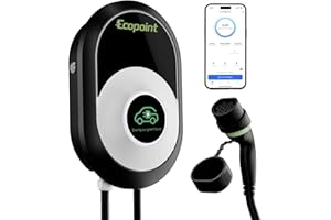 ECOPOINT EV Wallbox 22kW Trifase 32A, Wallbox Tipo 2 WiFi con 5 Metri Cavo di Ricarica, Stazione di Ricarica Auto per PHEV BEV, TUYA App, IP55, Compatibile con Model Y/3/S/X, i3, ID.4, ID.5