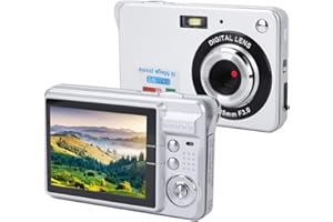 DIYEENI Digital Camera COMS Sensor 18MP, HD Digital Video Camera Auto Focus Camera with 8x Zoom, 2.7 Inch Screen, USB 2.0 Port, Built-in Speaker, Battery Operated, for Senior Kids(Silver)