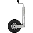Cartrend Roue D'Appui Remorque 150 Kg - Pneu Gonflable 260 Mm Galvanisé Ø48 Mm Pour Caravane