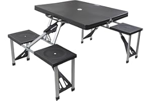 Andes Plastic Folding Camping/Picnic Outdoor Table & Chair Set