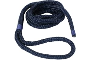 HDmirrorR Cabo Laisse d'amarrage pour bateau - Corde 8, 10, 12 mm, avec œillet, 2 m ou 3 m de long, en bleu foncé (diamètre 12 mm, longueur 3 m)