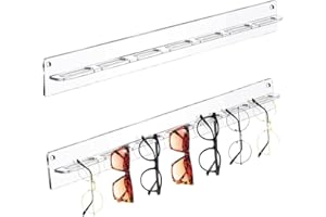 GmeDhc 2 Piezas Organizador Gafas De Sol, Soporte Gafas acrílicos, Expositor Gafas Pared,Organizador Gafas, Soporte de Pared para 7 Gafas