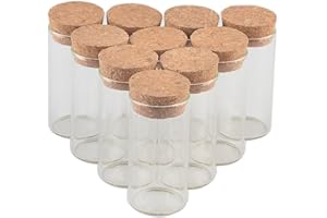 JARVIALS 50pcs Transparent Bouteille Tube En Verre Avec Bouchon En liège, capacité De Stockage De 20 ml, diamètre extérieur Du Flacon De Tube à Essai De 30 mm (50, 20ml)