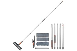 TENDAK Profesjonalna ściągaczka do okien, teleskopowa myjka do szyb od 23 cm do 200 cm, do wysokich okien wewnątrz i na zewnątrz