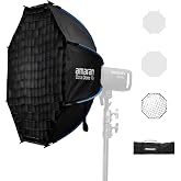 Amaran Octa Dome 90 Octagonal Softbox with Bowens Mount, Quick Installation Light Modifier with Diffusion &amp; Grid for Portrait