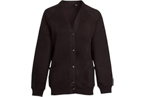 NY Deluxe Edition Kids Girls Unisex School Fleece Button Cardigan Uniform Sweatshirt Age 5-14 Years