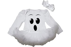 Petitebelle Ghost Face L/s Baby Dress Nb-18m