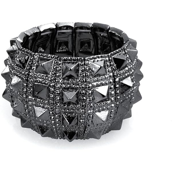 3er Set Punk Armbänder Mit Nieten | Verstellbare Leder-Armreife Gothic Style Schwarz