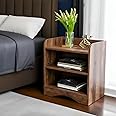 Shoper cart Side Tables for Bedroom, Bed Side Tables for Bed Room, Wooden End Table with Open Shelves, Bedside Table with Sto