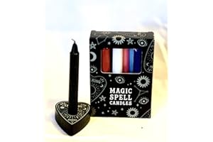 Spirit of Equinox Magic Spell Candles Bundle Gift Set with 12 Mixed Colour Candles with Candle Holder Included (Candle Holder Styles May Vary)