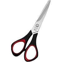 Wedo 97651 Bastelschere Universalschere (Linkshänder, Kunststoff Softgriffe 14 cm) schwarz/rot