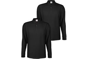ALPIDEX Men's Polo Shirts Set of 2 Polo Shirt Men Long Sleeve Plain Casual S M L XL XXL 3XL 4XL 5XL