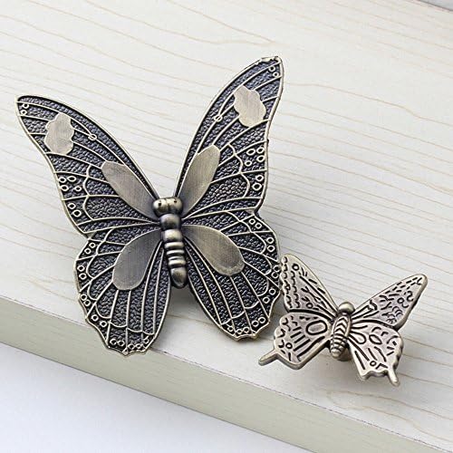 Simwood™ Cupboard Cabinet Knobs Cup Drawer Furniture Pull Handles - Antique Butterfly