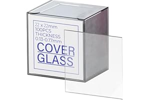 Vabiooth 100 Pcs 22x22mm Microscope Cover Square Coverslips Cover Glass for Monocular Binocular Trinocular Microscopes