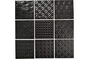 MOSAIK-NETZWERK Retro Vintage Mosaik Fliese Keramik schwarz Spirit schwarz für WAND BAD WC DUSCHE KÜCHE FLIESENSPIEGEL THEKENVERKLEIDUNG BADEWANNENVERKLEIDUNG WB22B-1403