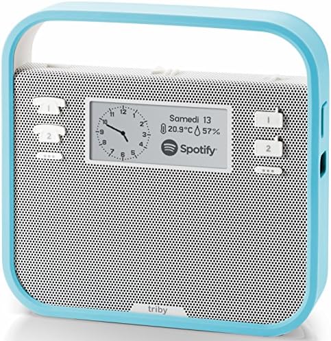 Smart Portable Speaker with screen compatible with Amazon Alexa, Blue
