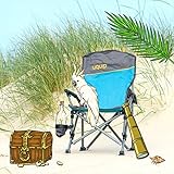 Kinder-Campingstuhl | Einklemmschutz + Getränkehalter | extra breite Standfüße für weichen Boden | leichte 2Kg Eigengewicht bei 60kg Tragkraft | Pulverbeschichtet | Uquip Kirby 244006 - 6