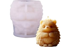 JS MOLD Moule à bougie hérisson - Moule en silicone - Moule en résine - Moule à bougie 3D - Moule à bougie en silicone - Pour la fabrication de bougies, moules à savon hérisson (MC-265)