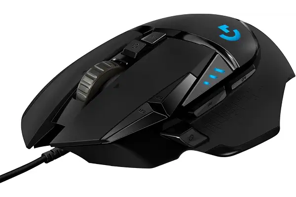 Logitech G G502 Hero Ratón Gaming con Cable, 25,600 dpi, Negro | Alto rendimiento, captor Hero 25K, RGB, peso personalizable, 11 botones programables, memoria integrada, PC/Mac, ratón PC