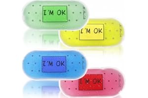 HI FINE CARE Ghiaccio gel riutilizzabile Caldo Freddo, Impacchi Gel Fredde e Calde,Cuscinetti Rinfrescanti Riutilizzabili,Impacco di Ghiaccio in Gel, Cuscinetti Terapia Caldo/Freddo (4 pezzi (I'M OK))