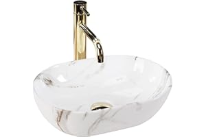Rea Vasque à poser MINI AIAX SHINY Lavabo de salle de bain 380 x 260 x 120 mm en Céramique (imitation pierre)