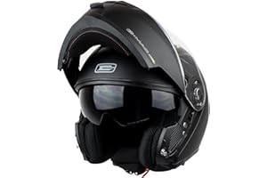 G-Mac Axis Evo 2.0 Modular Flip Up Front Motorcycle Motorbike Helmet Double Visor P&J Dual Homologated ECE 2206 Approved