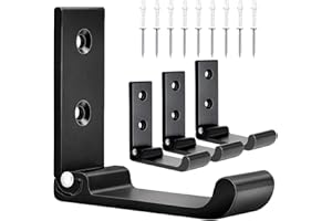 Yositochuan gancio appendiabiti, cuatro juegos de gancio porta, gancio muro, gancio per porta, gancio appendiabiti da parete (Grande, Nero)