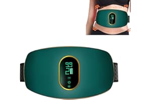 HASAIKA® Cinturón Abdominal De Masaje, Máquina de masaje de barriga, Cinturón De Adelgazamiento Eléctrico, Masaje vibratorio en dos etapas, ideal para el hogar, la oficina y los viajes (verde)