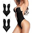 VUCATIN Strapless Backless Bras for Women Bodysuit, Seamless U Plunge Shapewear, Clear Body Shaper Bra for Women Party Wedding
