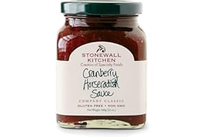 Stonewall Kitchen Sans gluten, toute la sauce naturelle de raifort de canneberge, 12 onces Sauce aux canneberges raifort 12 oz Multi