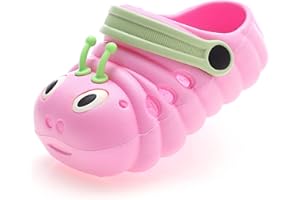 ZYLDK Unisex Gartenschuhe Clogs Kinder Gartenschuhe Kuschelige Hausschuhe Latschen Sommer rutschfeste Slippers mit Cartoon Raupe