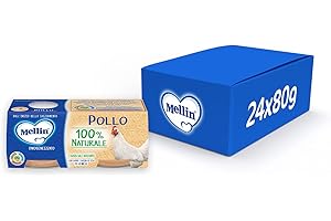 Pollo naturale omogeneizzato al 100% Mellin - 24 vasetti da 80 g (confezione da 24)