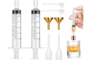 Segbeauty Herramienta de Transferencia para Perfume, Embudo de Metal, Bomba Dispensadora de Perfume, Pipetas de Plastico y 5ml Jeringa de Plastico, para Transferencia de Perfumes a Botellas Vacías