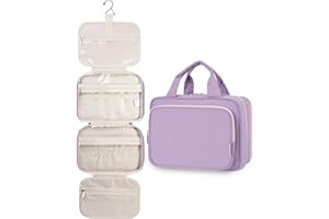 Narwey Bolsa de Aseo Grande Bolsa de Maquillaje de Viaje Organizador de Cosmético Neceser Maquillaje Mujeres Niñas (Morado(Grande))