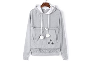ACMEDE Damen Pullover Kapuzenpullover mit Katzen Hund Tasche Hundetasche Katze Sweatshirt Pulli Hoodie Kapuze Katzenpulli Beutel Langarm Herbst Winter große größen