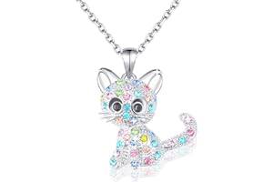 MAKOBLESSMOMO Süße Katze Halskette für Mädchen, Katze Anhänger, Geschenk für Weihnachten