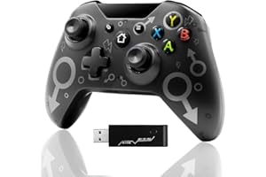SEMAIKI Wireless Controller for Xbox One, Xbox Wireless Controller PC Gamepad with 2.4GHZ Wireless Adapter, Compatible with Xbox One/One S/One X/One Elite/Xbox Series X/PS3 /Windows 7/8/10 Black (Black)