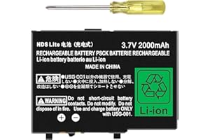FLSTOR DSL - Batterie NDSL - 2000 mAh 3,7 V - USG-003 - Batterie lithium-ion rechargeable de rechange - Compatible avec Nintendo DS Lite NDS Lite avec outil - Ne convient pas pour DSi, DSi XL, DSi LL