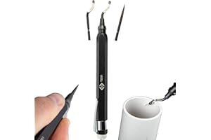 C.K Tools 2-in-1 Deburring and Scribe Tool, 2 HSS Deburr Tips, 1 HSS Scribing Tip, Pocket Clip, Internal Storage, Black Oxide Finish, For Metal Plastic Pipe Edge Marking, Aluminium Body, CK T2281