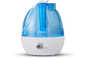 AUNEK Cool Mist Humidifier, Air Humidifiers with 2.2L Large Water Tank, Waterless Auto-off and 24 Working Hours, BPA-free 28dB Quiet Humidifier for Bedroom Home, Baby Room, Living Room, Yoga, Office