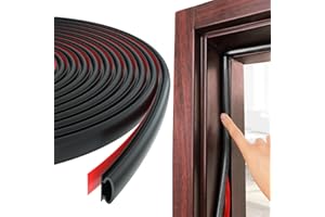 ESUFEIR 3m Black D-Shape Rubber Door Seal Upvc Window Weather Strip Replacement for 2.5-6mm Gap,Self Adhesive PVC Sound Proofing Door Frame Seal Draft Excluder,Insulation Tape Noise Wind Blocker