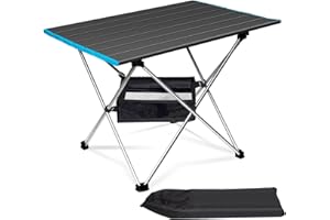 Uniguardian Table Camping Pliante Portable avec Plateau en Aluminium - Table Pliante Ultra légère avec Sac de Transport pour Pique-Nique, extérieur, Plage, Barbecue, Jardin, Festival