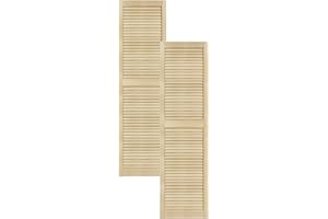 DecoMeister Mobili Porta Lamella Porte Pino Mobili Anteriore Pino Non Trattato Armadio Porta Armadio Aperto Lamelle 444x1700 mm Confezione da 2 pezzi in legno massiccio a venatura naturale