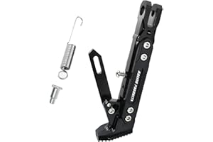 GWH Motorcycle Universal Kickstand Adjustable Modified CNC Aluminum Alloy Adjustable Tripod Holder Kickstand Foot Side Support Stand Motor Scooter Motorbike Motocross Electric Dit Pit Bike （Red) (Black)