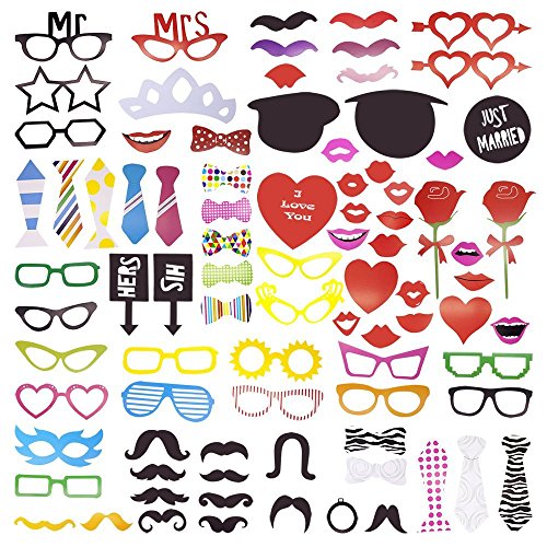 Party Foto Verkleidung Schnurrbart Lippen Brille Krawatte Hüten Photo Booth Props Set