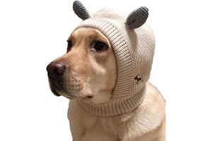 Karriter Berretto lavorato a maglia per cani, passamontagna invernale con orecchie carine, adatto per cani normali e grandi (circa 30-50 kg), protegge la testa del cane dal freddo dell'inverno