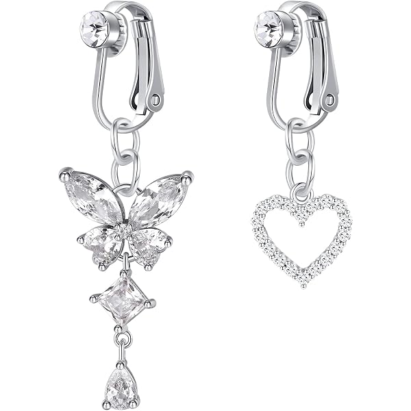 Piercing Nombril Acier Chirurgical 316L Zircon Chaîne Pendentif - Incolore