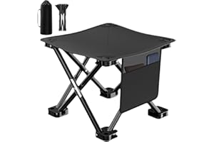 Asfrode Sgabello da campeggio portatile, pieghevole, in tessuto Oxford 600D, pieghevole, per adulti, pesca, escursionismo, giardinaggio e spiaggia, con borsa per il trasporto