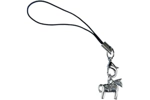 Miniblings Dalapferd zawieszka do telefonu komórkowego Dalahäst biżuteria na telefon komórkowy Dala konik srebro — ręcznie robiona modna biżuteria I zawieszka biżuteria na telefon komórkowy brelok, 14mm, Metal Srebro, Nie zawiera kamieni szlachetnych