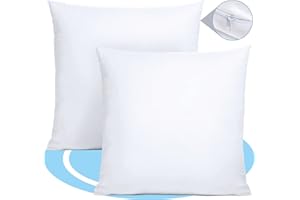 Dekohome Relleno de Cojín de Fibra Hueca Siliconada de Alta Recuperación, Indeformable, Suave, Mullido, Antialérgico, Antipolillas, Cojín para Sofá o Cama para Casa, 2 Cojines, 40 x 40 cm